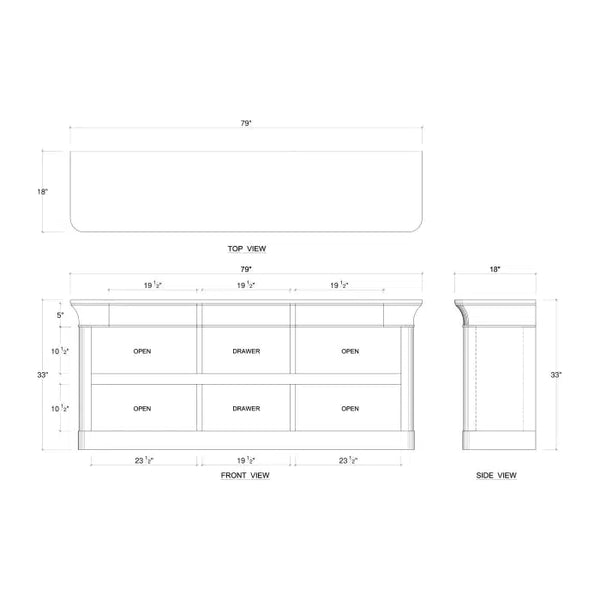 Sandhurst Larger Console-Blue Hand Home