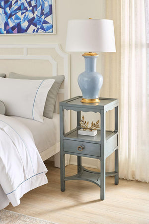 Sara 1-Drawer End Table-Blue Hand Home