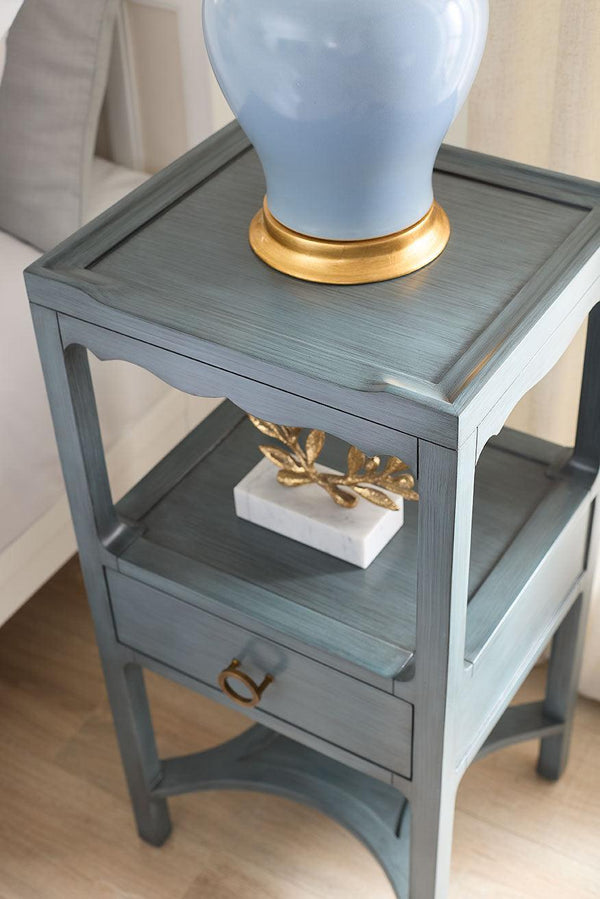 Sara 1-Drawer End Table-Blue Hand Home