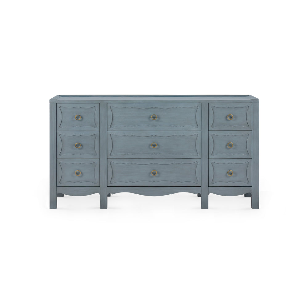 Sara Extra Large 9-Drawer Cabinet-Blue Hand Home