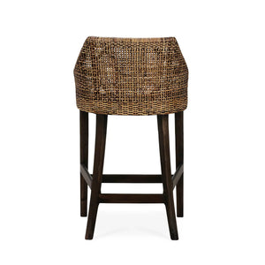 Savanah Rattan Counter Stool w/ Seat Cushion-Blue Hand Home