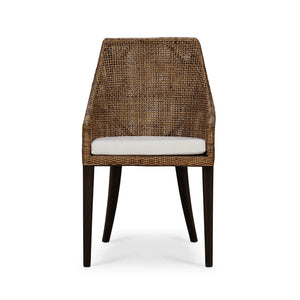 Savanah Rattan Dining Chair w/ Seat Cushion-Blue Hand Home