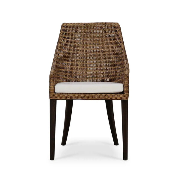 Savanah Rattan Dining Chair w/ Seat Cushion-Blue Hand Home