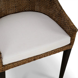 Savanah Rattan Dining Chair w/ Seat Cushion-Blue Hand Home
