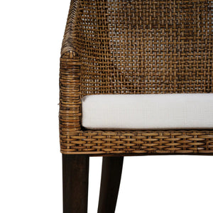 Savanah Rattan Dining Chair w/ Seat Cushion-Blue Hand Home