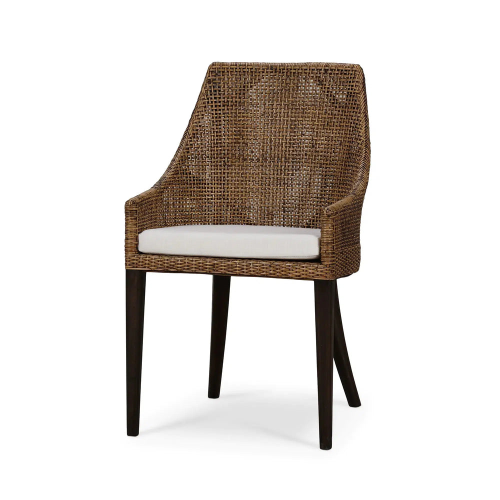 Savanah Rattan Dining Chair w/ Seat Cushion-Blue Hand Home