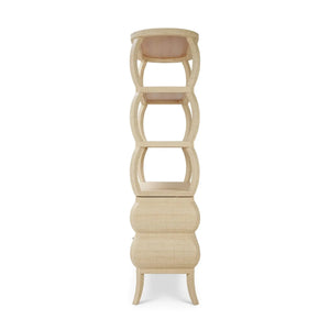 Savannah Open Bookcase w/ Rattan-Blue Hand Home