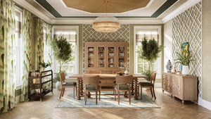 Savannah Display Cabinet w/ Glass Door-Blue Hand Home