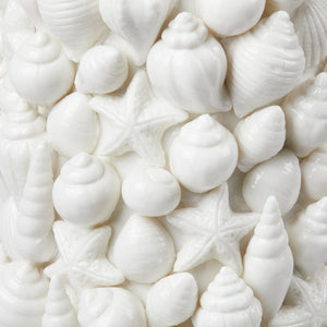 Sanibel Lamp with Shade 17-inch White Linen, with Gold-Blue Hand Home