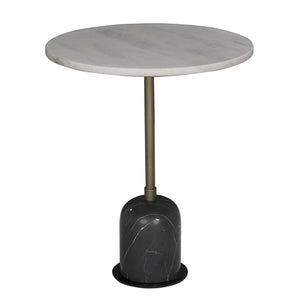 Shantu Side Table with Stone Top-Blue Hand Home