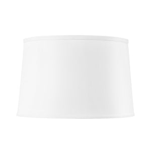Corinth Lamp with Shade 17-inch White Linen, with Nickel, Emerald Green