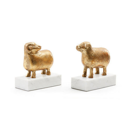 Sheep Bookends (Pair), Bronze