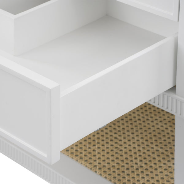 Sienna 2-Drawer Table with 60" Marble Vanity Top, Vanilla