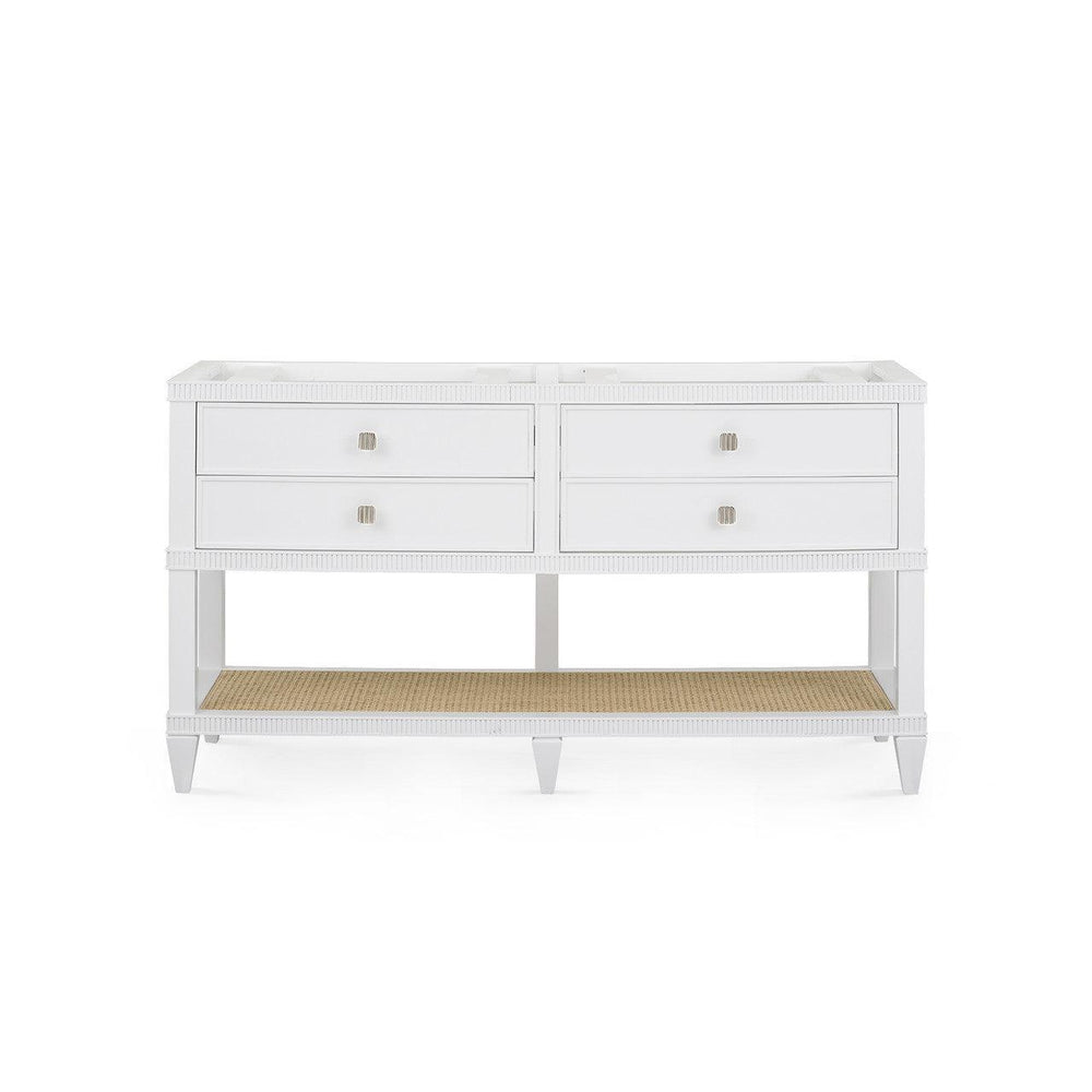 Sienna 2-Drawer Table - Base Only, Vanilla-Blue Hand Home