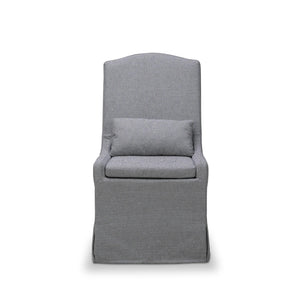 Sierra Slipcovered Dining Chair w/ Castors-Blue Hand Home