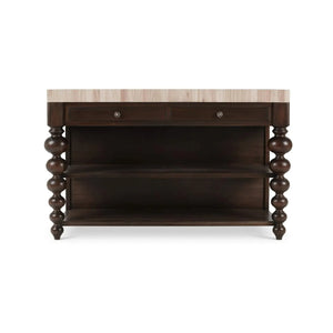 Soluna Kitchen Island w/ Butcher Block-Blue Hand Home