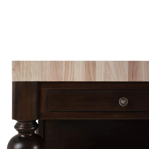 Soluna Kitchen Island w/ Butcher Block-Blue Hand Home