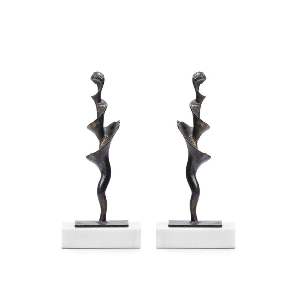 Spiral Small Statue Set of 2 / Bronze-Villa & House-Blue Hand Home