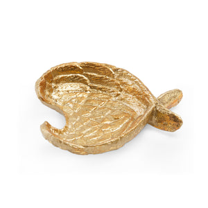 Speranza Bowl, Gold Leaf - Hand-Cast Metal Wing-Shaped Decorative Catchall