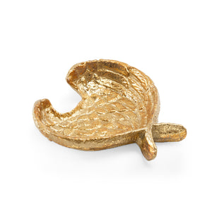 Speranza Bowl, Gold Leaf - Hand-Cast Metal Wing-Shaped Decorative Catchall