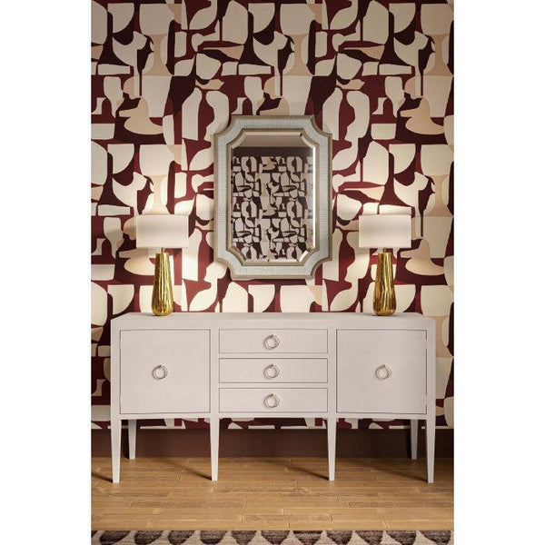 Finsbury Mirror In Sandbar W/ White Inset Rattan-Blue Hand Home
