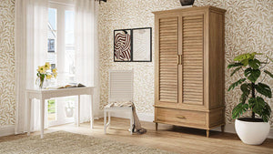 Sawyer Wardrobe w/ Shutter Door-Blue Hand Home