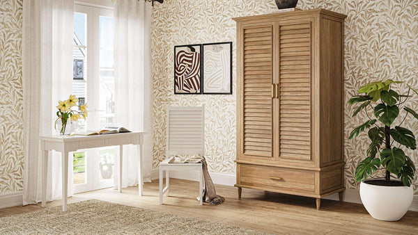 Sawyer Wardrobe w/ Shutter Door-Blue Hand Home