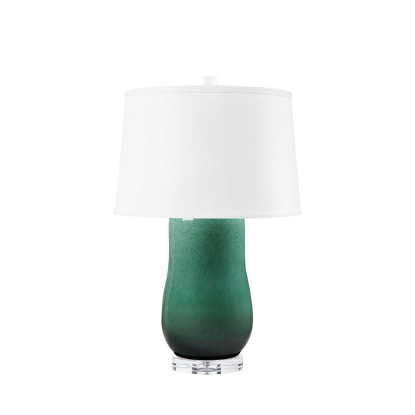 Savannah Lamp with Shade 17-inch White Linen, with Nickel, Oceanic Horizon