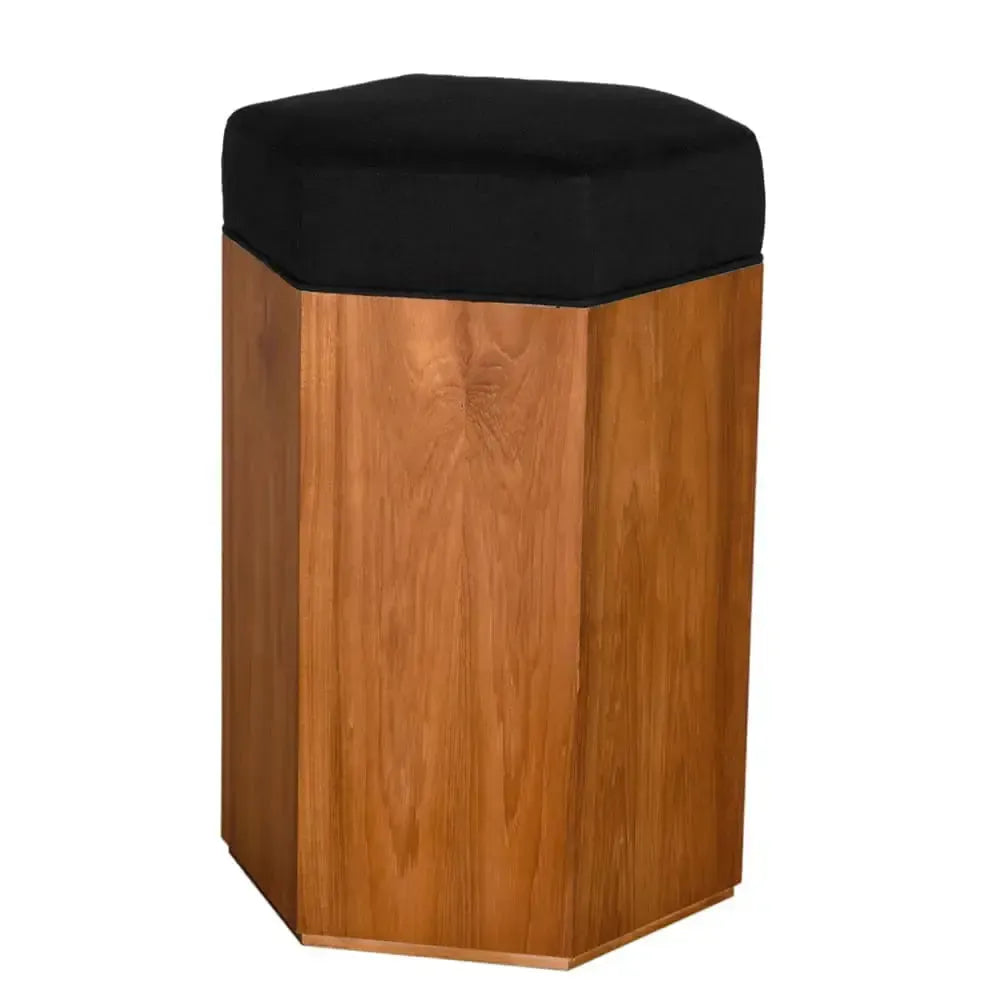 SX Octagon Stool C - Premium Handcrafted Teak Wood Stool-Noir Furniture-Blue Hand Home