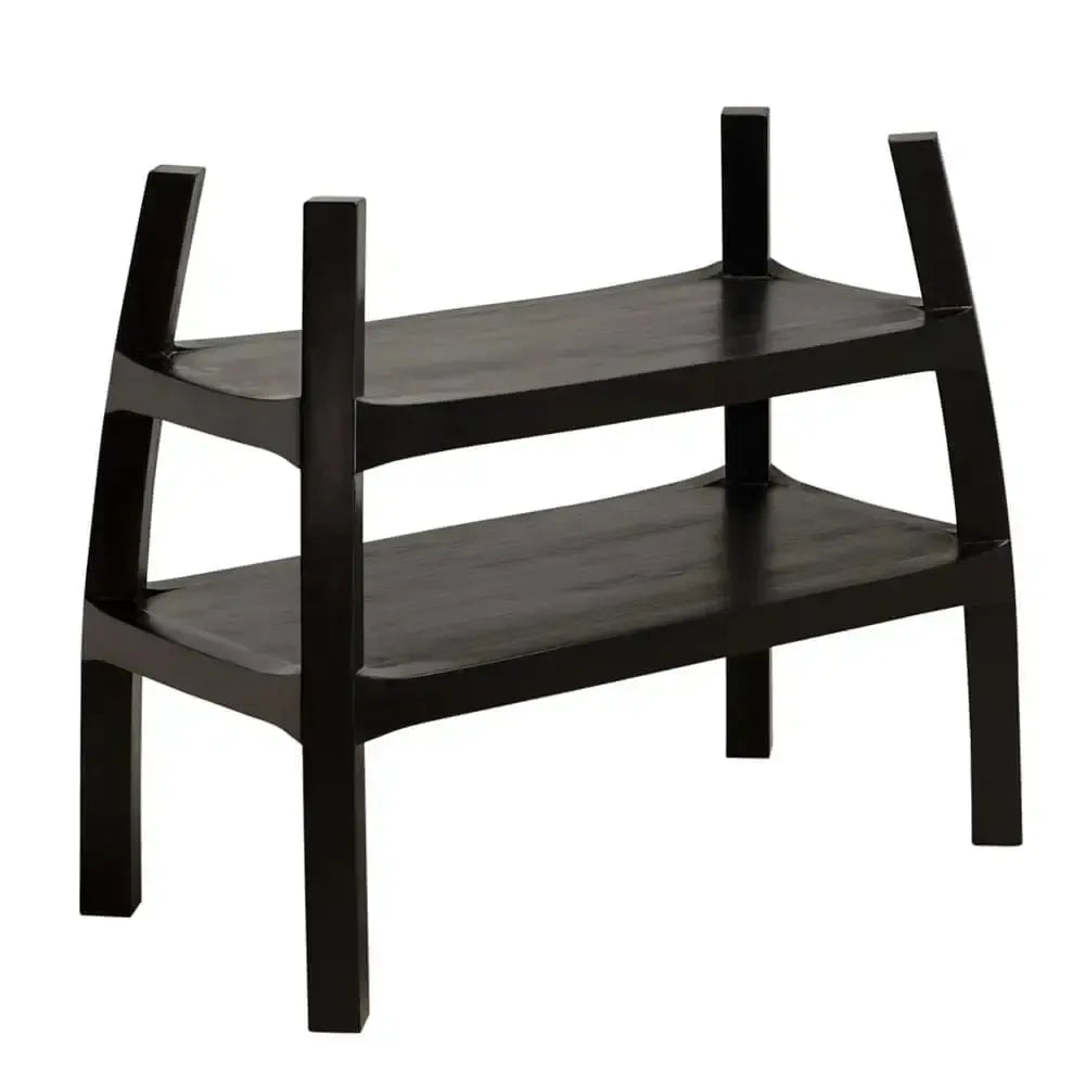 SX Side Table Twist in Charcoal Black Finish-Noir Furniture-Blue Hand Home