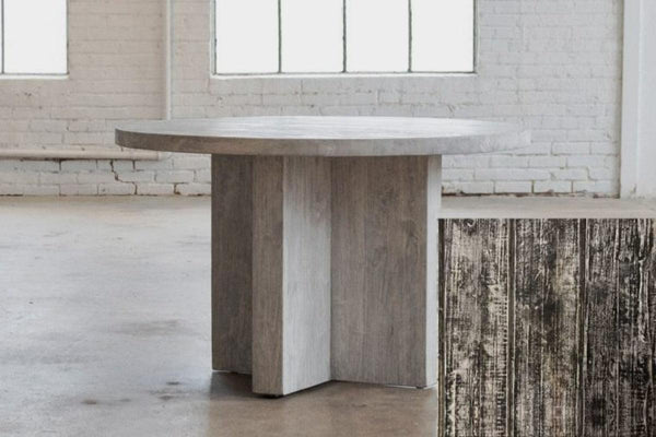T Base 48 Dining Table (Reclaimed Elm)-Blue Hand Home