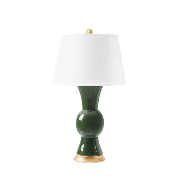 Tao Lamp with Shade 16-inch White Linen, with Gold, White Smoke