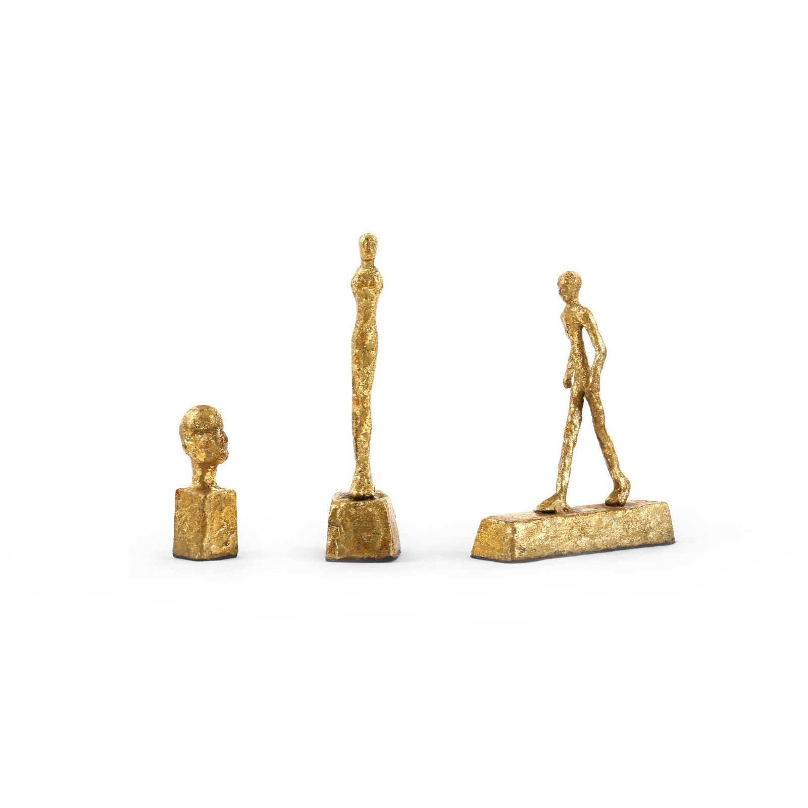 Three_Forms Set of 3 Statues / Gold Leaf-Villa & House-Blue Hand Home