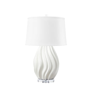 Tulum Lamp Without Shade, Ivory Frost