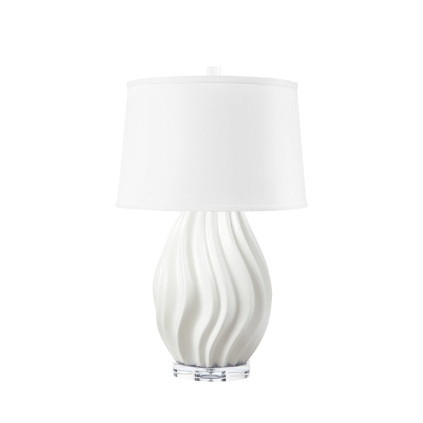 Tulum Lamp Without Shade, Ivory Frost