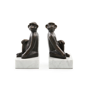 Tamarin Bookends (Pair), Bronze