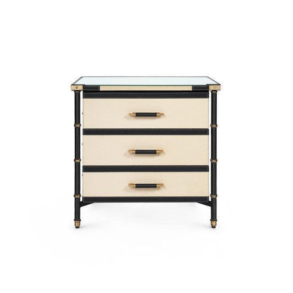 Toulon 3-Drawer Side Table-Blue Hand Home