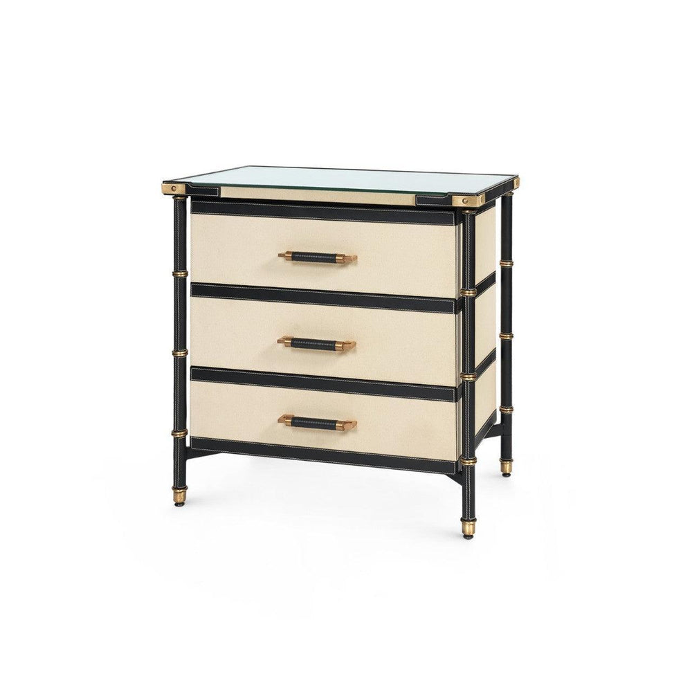 Toulon 3-Drawer Side Table-Blue Hand Home