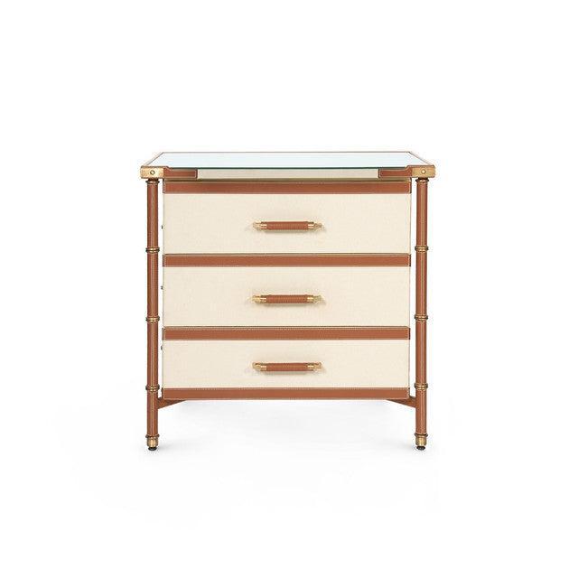 Toulon 3-Drawer Side Table-Blue Hand Home