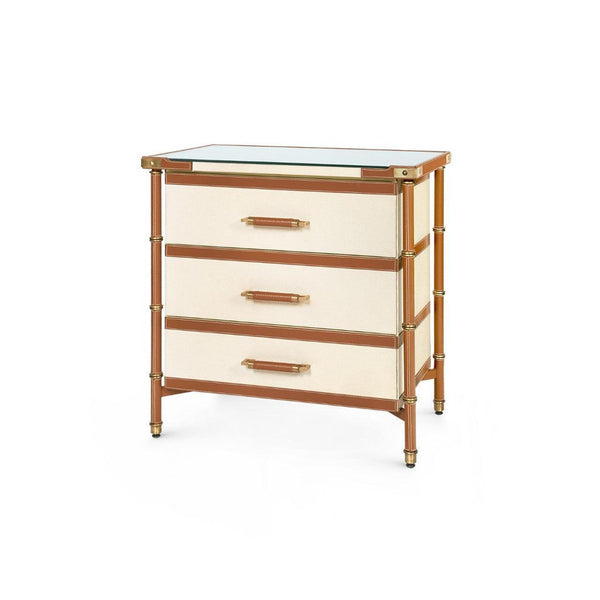 Toulon 3-Drawer Side Table-Blue Hand Home