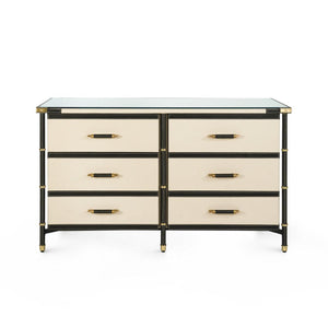 Toulon 6-Drawer, Black-Blue Hand Home