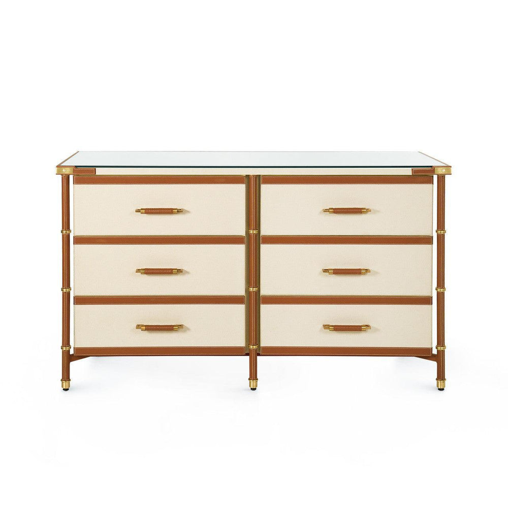 Toulon 6-Drawer, Tan-Blue Hand Home