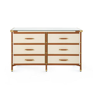 Toulon 6-Drawer, Tan-Blue Hand Home