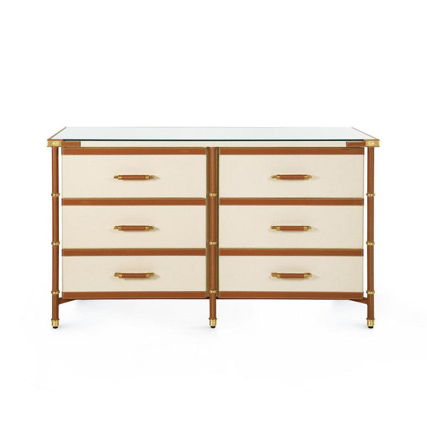 Toulon 6-Drawer, Tan-Blue Hand Home