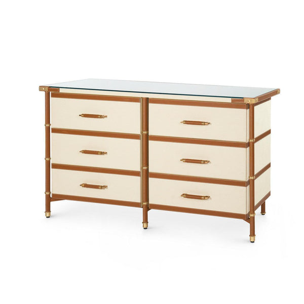 Toulon 6-Drawer, Tan-Blue Hand Home