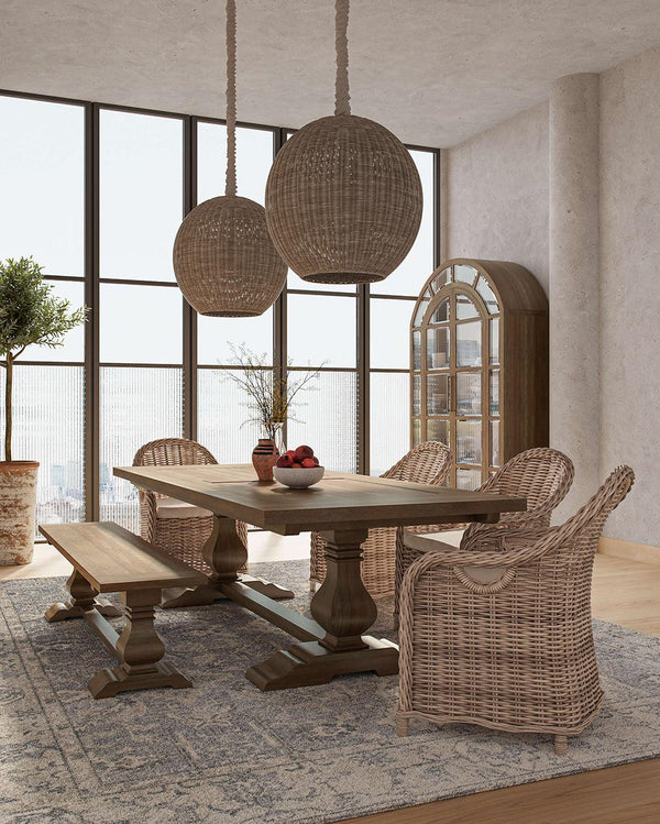 Trestle Dining Bench-Blue Hand Home