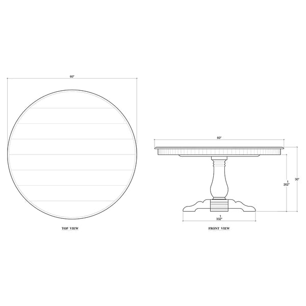 Trestle Round Dining Table 60"-Blue Hand Home