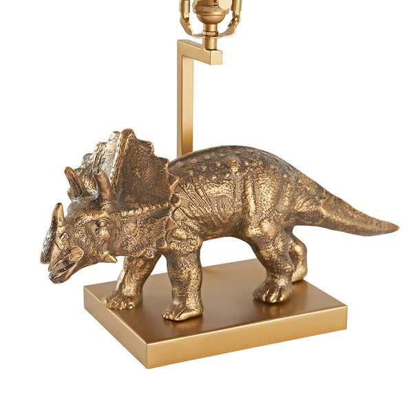 Titus Triceratops Table Lamp, Antique Brass, Hand-Cast Metal