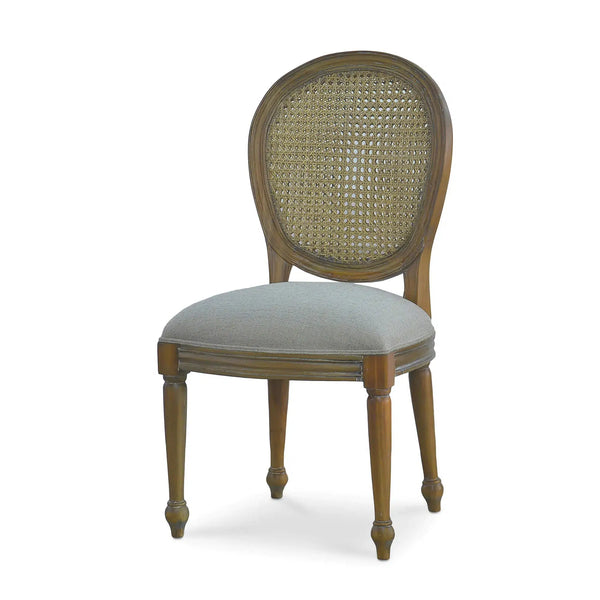 Tulip Rattan Back Dining Chair w/o Fluted Leg-Blue Hand Home