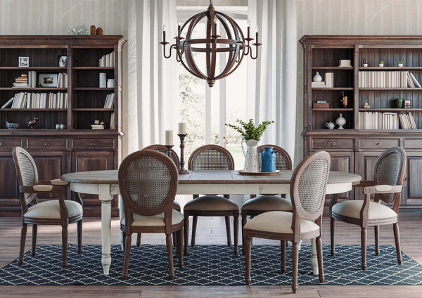 Tulip Rattan Back Dining Chair w/o Fluted Leg-Blue Hand Home